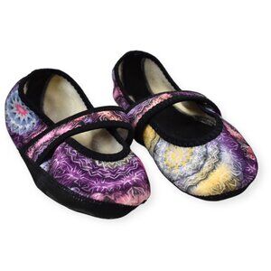 Nufoot Slippers L 7-10 Non Slip Soles Mary Jane Foldable Flexible Travel